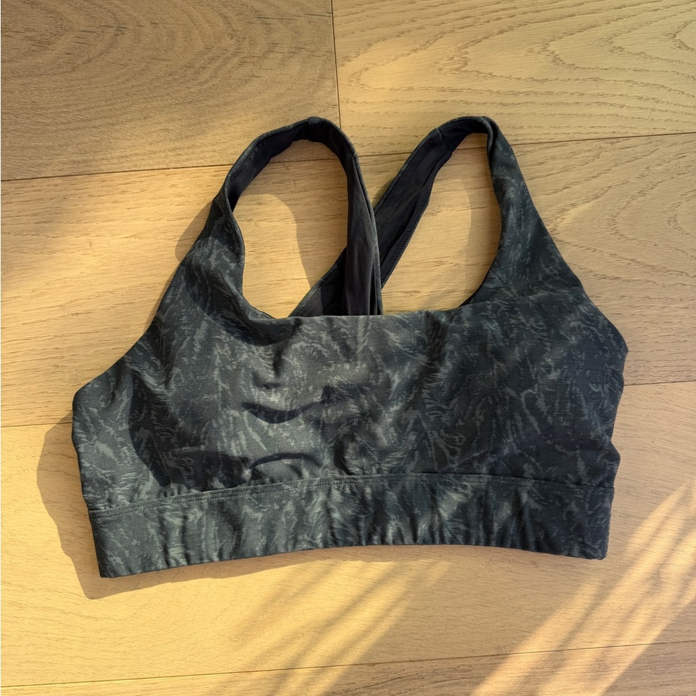 Greyson Black Patterned Sports Bra